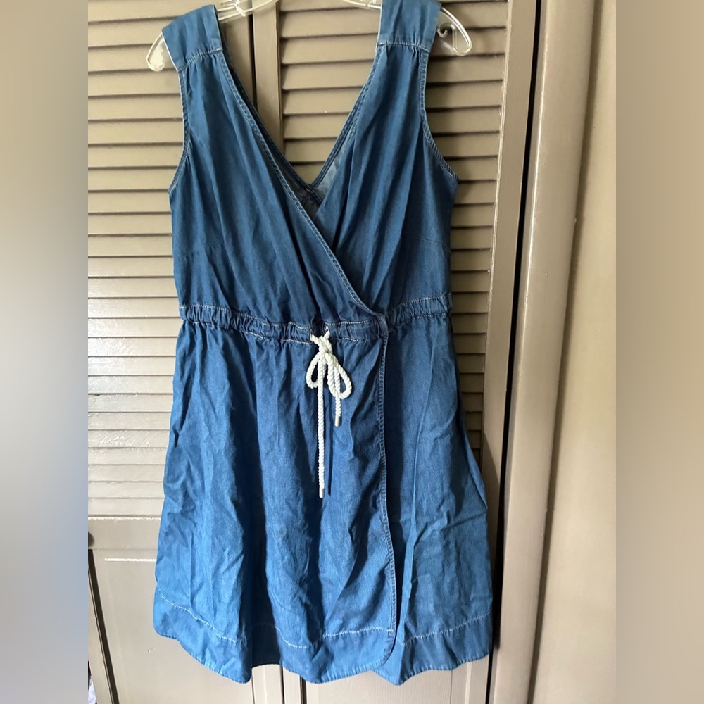 Tommy Hilfiger soft Denim Blue Dress with cotton rope cinched waist.